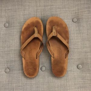 Leather Rainbow Flip Flops